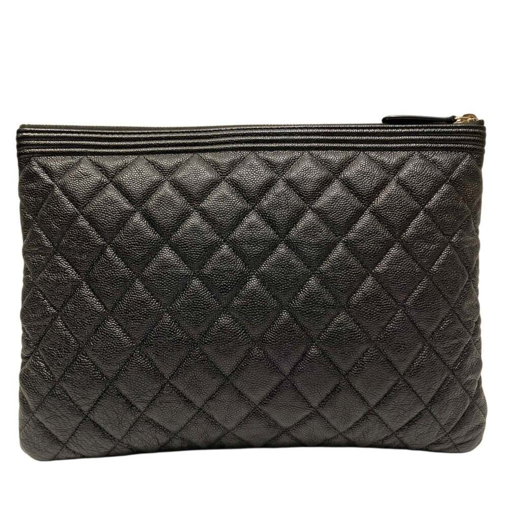 CHANEL Black Caviar Leather Clutch Bag - Picture 2 of 9